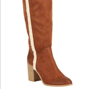 Sherpa Trim Knee High Boots
